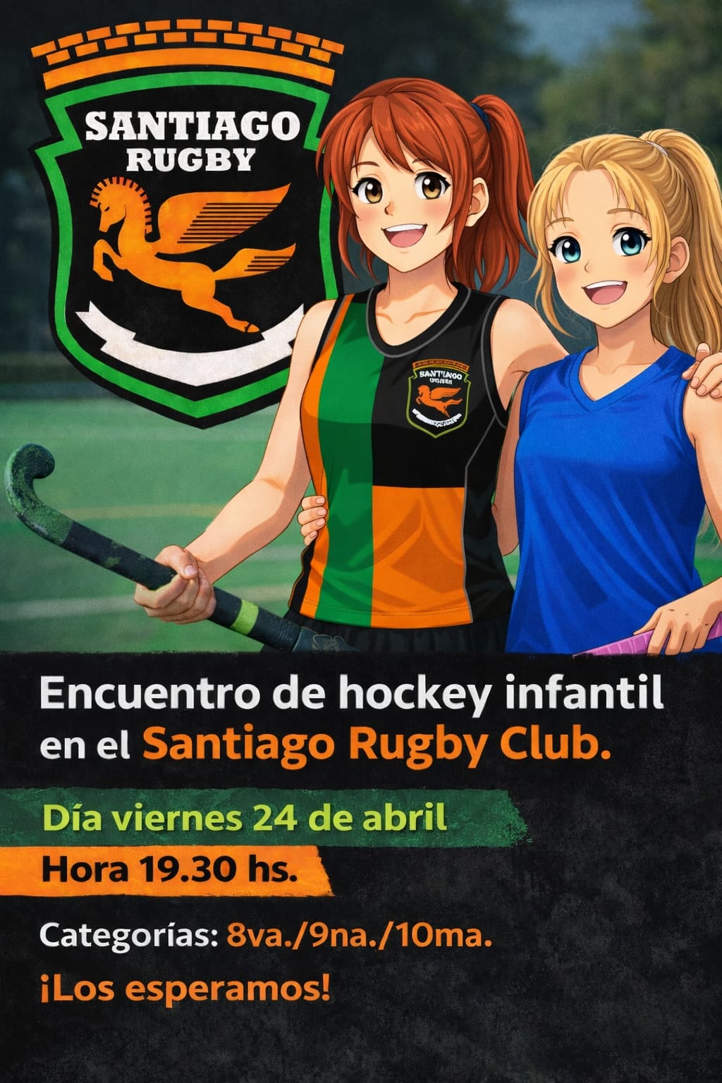 Esta tarde habrá un encuentro de hockey infantil en Santiago Rugby
